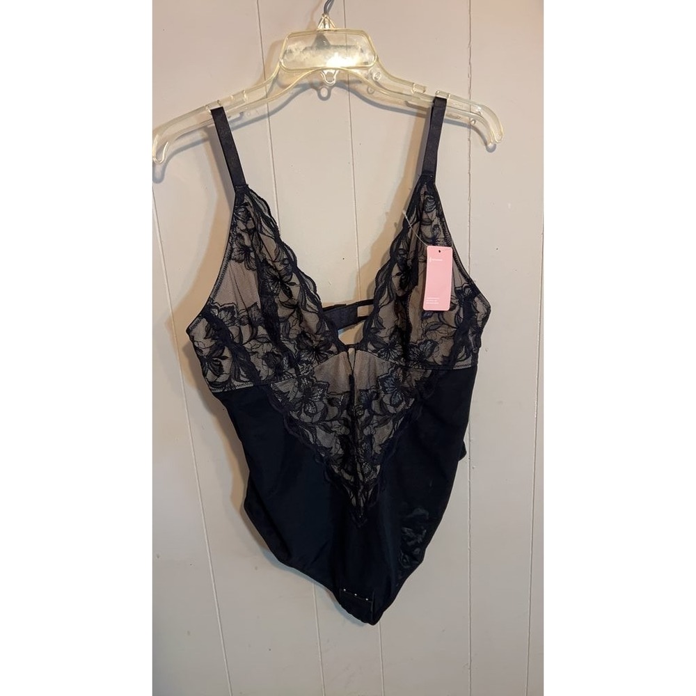 Feelingirl Lace Bodysuit with Sheer Panels